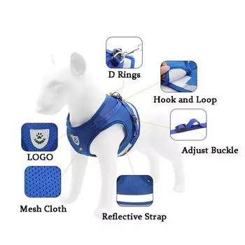 Vest Dog LeashSmall and Medium-sized DogsCat LeashCorgi CarrierAnti-breakaway LeashDog Walking Leash Dog Accessories XS чёрный