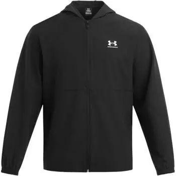 Ветровка Under Armour UA Vibe, тканая, тренировочная, однотонная, с капюшоном, с длинным рукавом, мужская, черная 1386555-001 3XL