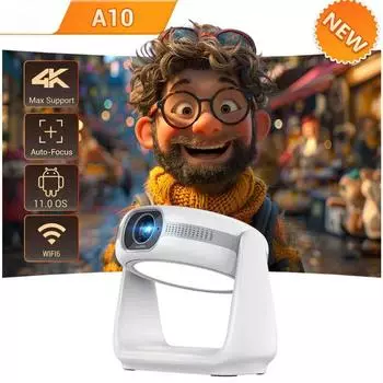 Vevshao A10 Smart Android 11.0 1080P проектор с 5G WiFi лампой Портативные проекторы Поддержка 4K HD Видео Проектор для домашнего кинотеатра EU Plug