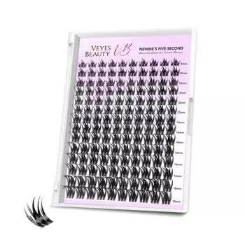 Veyesbeauty Camellia Lash Clusters Ultra-Lightweight & Comfortable Petal-Perfect Elegance 140 Clusters 8-18mm Lash Tray чёрный
