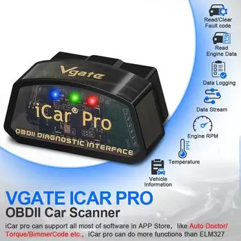 Vgate iCar Pro Bluetooth 4,0/WIFI Автомобильный диагностический инструмент V2.3 OBD2 EOBD считыватель кодов автоматический сканер 16PIN для Android/IOS/PC PK Elm327 WIFI