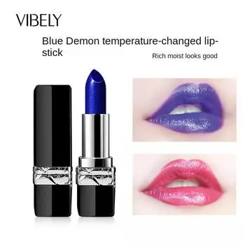 VIBELY Blue Siren Warm Sense Губная помада, меняющая цвет, долговечная водостойкая теплая губная помада, синяя перламутровая помада