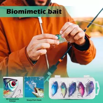 Vibration Wiggling 4.4cm/8.6g Hook Small Fish Hook Fishing Tackle Bass Trout Hard One Size