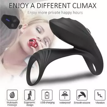Вибратор для пениса с кольцом для члена, USB-зарядка, электрические секс-игрушки для пары, мужчин, перезаряжаемый, кольцо для члена, мошонки, целомудрия, клитора, точки G