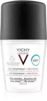 Vichy Homme Deodorant Anti-transpirant Anti-traces Blanches Et Jaunes 48h TU прозрачный