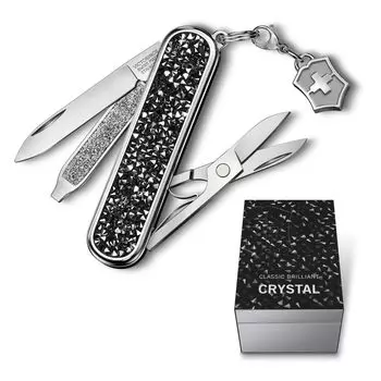 VICTORINOX Classic SD Brilliant Crystal Swiss Army Knife Многофункциональный нож для кемпинга на открытом воздухе с плоской отверткой, оснащенной гвоздем