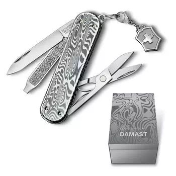 VICTORINOX Classic SD Brilliant Damast Swiss Army Knife Многофункциональный нож для кемпинга на открытом воздухе с плоской отверткой, оснащенный гвоздем