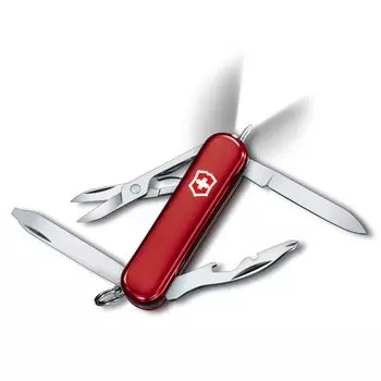 VICTORINOX Midnight Manager Red Swiss Army Knife Multifunctional Knife Camping Outdoor Magnetic Phillips Screwdriver LED Light Ballpoint Pen Included