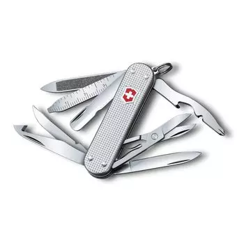 VICTORINOX Mini Champ ALOX Silver Swiss Army Knife Многофункциональный нож Апельсиновый нож Пресс для кутикулы Швейцарский многофункциональный инструмент с 15 функциями Компактный