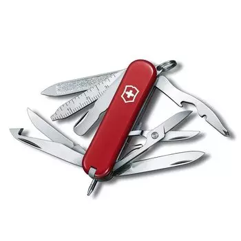 VICTORINOX Mini Champ Red Swiss Army Knife Многофункциональный нож Апельсиновый нож Пресс для кутикулы Швейцарский мультитул с 18 функциями Компактный Disaster красный