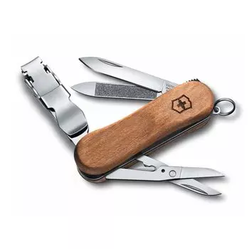 VICTORINOX Nail Clip 580 Wood Nail Clipper Disaster Prevention Goods Curved Blade Scissors Nail Cleaner Includes Nail File 6 Functions Disaster