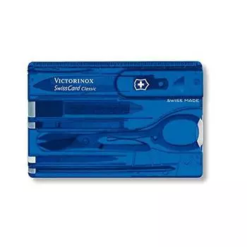 Victorinox Swiss Card Classic швейцарский армейский нож, 10 функций, швейцарский карманный нож с ножницами и шариковой ручкой под давлением - сапфир
