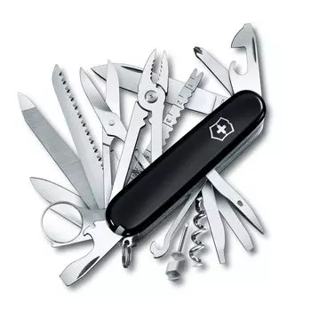 VICTORINOX Swiss Champ Black швейцарский армейский нож многофункциональный нож товары для предотвращения стихийных бедствий походные плоскогубцы ножницы с лупой швейцарского производства чёрный
