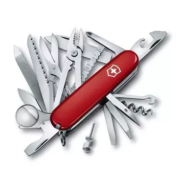 VICTORINOX Swiss Champ Red Swiss Army Knife Многофункциональный нож Товары для предотвращения стихийных бедствий Плоскогубцы для кемпинга Ножницы с лупой Сделано в Швейцарии красный