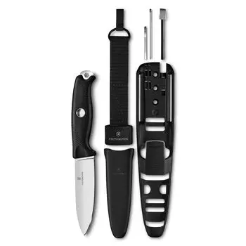 VICTORINOX Venture Pro Black Swiss Army Knife Многофункциональный нож для кемпинга Нож с ножнами и полным хвостовиком с петлей для переноски Шариковая ручка чёрный