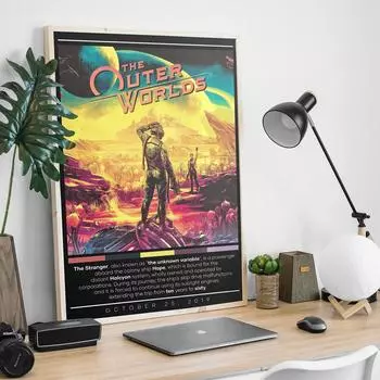 Видеоигра The Outer Worlds, картина на холсте с персонажами, постеры с принтом для игровой комнаты, гостиной, настенное искусство, домашний декор, фотографии, подарок 21x30cm No Frame