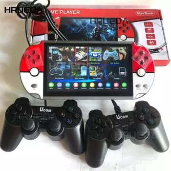 Видеоигра X40, 7-дюймовый HD-экран, игровая консоль в стиле ретро, встроенный портативный игровой плеер емкостью 16 ГБ с двумя контроллерами, игровые приставки Built-in 16GB-only console