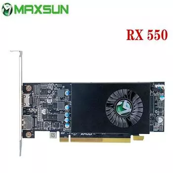 Видеокарта MAXSUN AMD GPU Radeon RX 550 Transformers 4G GDDR5 128Bit 14nm Компьютерные игровые видеокарты для ПК DP + DVI Полностью новые