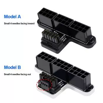 Видеокарта PCIe ATX3.0 12VHPWR 600W адаптер кабеля питания 12+4Pin Male To Female 3X8Pin To 40 Series Turn Connectors