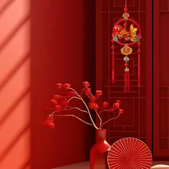 Vietnamese New Year Hangable Ornament 3D Spring Festival Pendant Lucky Character Pendants Holiday Home Decoration Wall Sign For