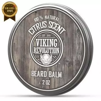 Viking Revolution Citrus Beard Balm - Масло для бороды с аргановым маслом и жожоба, смягчитель для мужчин, увлажняющий воск с пчелиным воском и маслом манго, 1 x 2 унции.