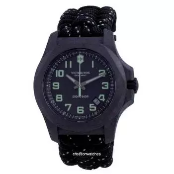 Викторинокс ИНОКС. Мужские часы Carbon Black Textile Diver s Quartz 241859 200M чёрный