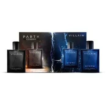 Villain Luxury Villain Party Combo | Роскошные духи для мужчин, классика, упаковка из 2 парфюмов премиум-класса со стойкими духами для мужчин, по 100 мл каждый DP Men, по 100 мл каждый