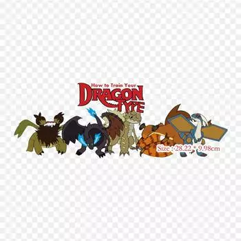 Виниловые нашивки с термопереносной печатью Astrid Dragon, наклейки для одежды, аппликации «сделай сам», моющиеся нашивки