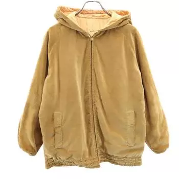 VINTAGE 50s NYNCO Zip Active Jacket beige Hoodie with down filling Men s Used