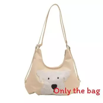 Vintage Dog Cartoon Pattern Underarm Bag Tote Bag Large Capacity For Daily