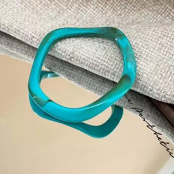 Vintage Glitter Acrylic Bangle Minority Design Geometric Irregular Bangle Daily