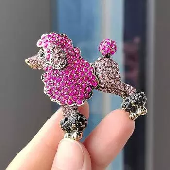 Винтажная брошь для собак со стразами, модный костюм, мультяшные животные, аксессуары, булавка, банкетный подарок, корсаж