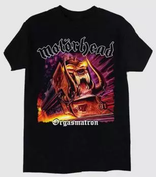 Винтажная черная футболка унисекс с короткими рукавами Motorhead Orgasmatron S