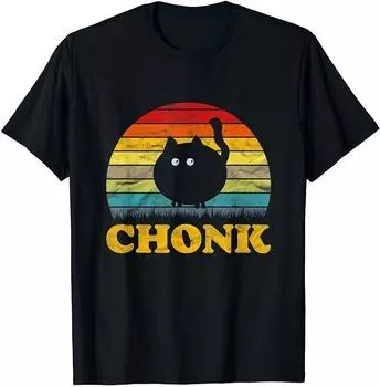 Винтажная футболка унисекс с забавным котом и мемом Chonk Cat S