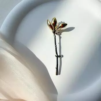 Винтажная и креативная булавка с отворотом Lotus, идеально подходящая для свитера