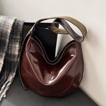 Винтажная сумка из вощеной кожи под мышкой, женская модная сумка-мессенджер через плечо красный