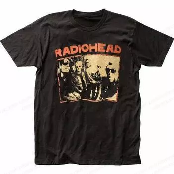 Винтажная женская футболка Radiohead, модная футболка, хлопковая футболка, футболки с коротким рукавом, рок-группа, майки, одежда S