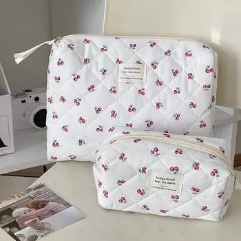 Винтажная женская косметичка из хлопка, переносная женская косметичка, дорожная сумка-органайзер на молнии, стеганая сумка A6