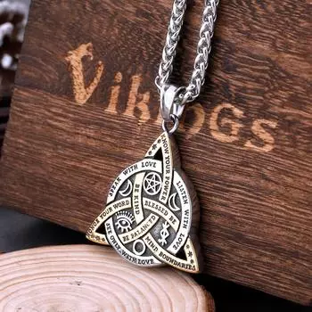 Винтажное ожерелье Virgin Odin Trinity, мужское ожерелье из нержавеющей стали, модное ожерелье с руной и амулетом в стиле панк, очаровательные ювелирные изделия, подарок