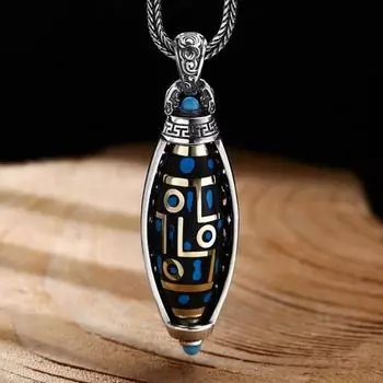 Винтажное вращающееся ожерелье с подвеской в виде шести символов True Word Heavenly Pearl для мужчин и женщин China-Chic 50CM