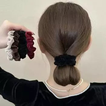 Винтажные бархатные маленькие однотонные резинки для волос, набор, повязка на голову, эластичная резинка, хвостик, веревка для волос, модные аксессуары для волос для девочек, головные уборы