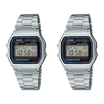 Винтажные цифровые наручные часы Casio A158WA-1U 2p