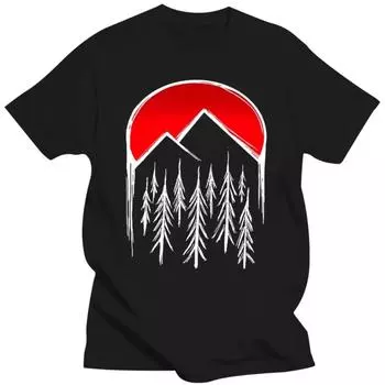 Винтажные футболки Twin Peaks для мужчин, красная сосна, луна, топы высокого качества, модная футболка с коротким рукавом, хлопковая футболка с круглым вырезом, подарок S