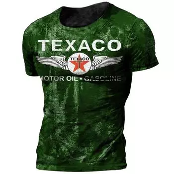 Винтажные модные футболки для мужчин, мужская уличная одежда Texaco с 3D принтом, классическая спортивная одежда, топы большого размера 6xl, футболка, мужская одежда S