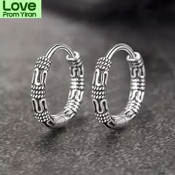 Винтажные серьги-кольца из стерлингового серебра 925 пробы, винтажные серьги для женщин, серебряные украшения, Корея, новые, прямая поставка Lkjdlajf