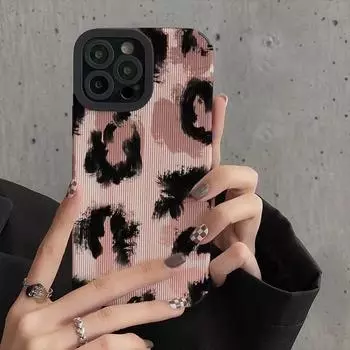 Винтажный чехол с леопардовым принтом Love Kiss для iPhone 13 12 11 14 15 Pro Max Mini 8 7 Plus X XS XR S, мягкий силиконовый противоударный чехол For iPhone12 Pro Max
