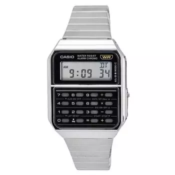 Винтажный цифровой калькулятор Casio, кварцевые мужские часы из нержавеющей стали CA-500WE-1A чёрный