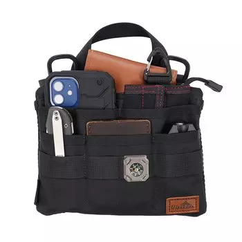VIPERADE VE5 Tool Tool Pocket Oxford Shoulder Tool Pouch with 7 Pockets for Pocket EDC and Keys Pouch, Men s Organizer, Flashlights, Knives, чёрный