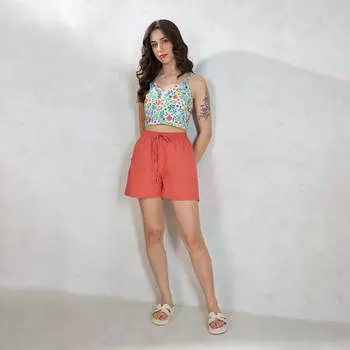 Virgio Women Mini Length Relaxed Fit Shorts 34 оранжевый