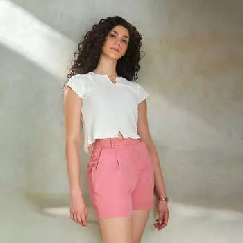 Virgio Women Mini Length Relaxed Fit Shorts 26 розовый